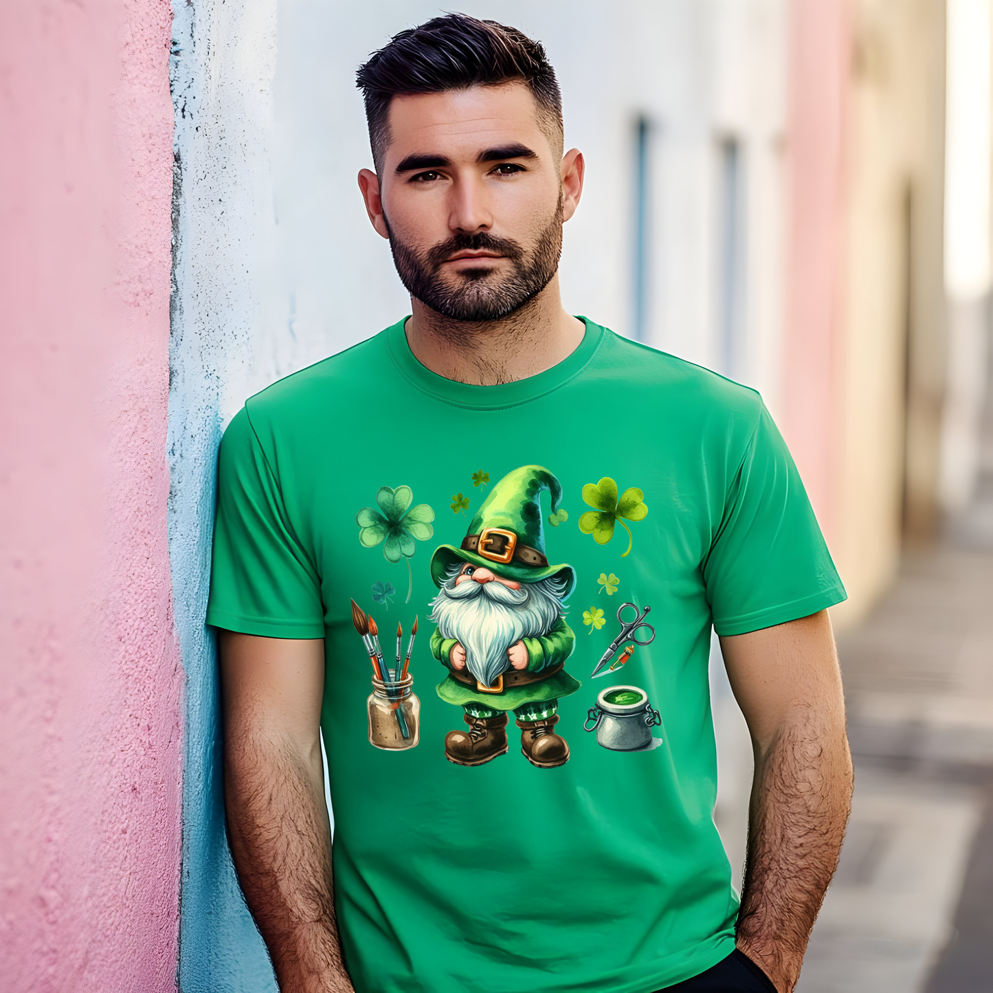 Unisex classic tee "St Patrick's Creative Gnome" Painter, Artist