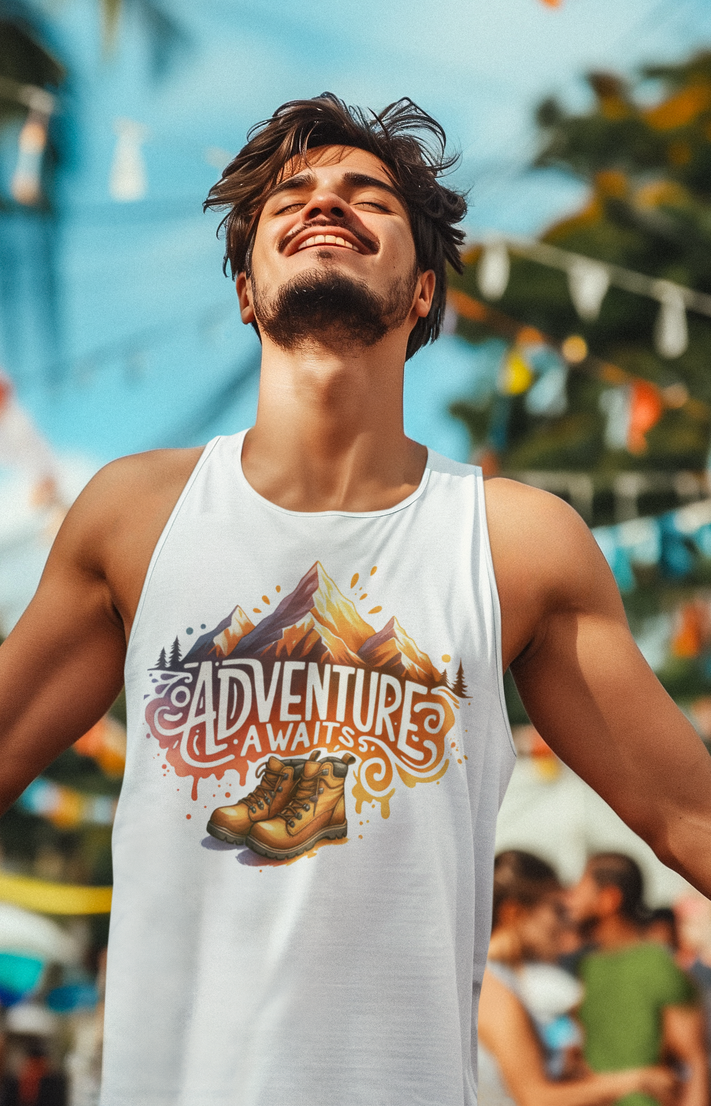 Men’s premium tank top "Adventure Awaits"