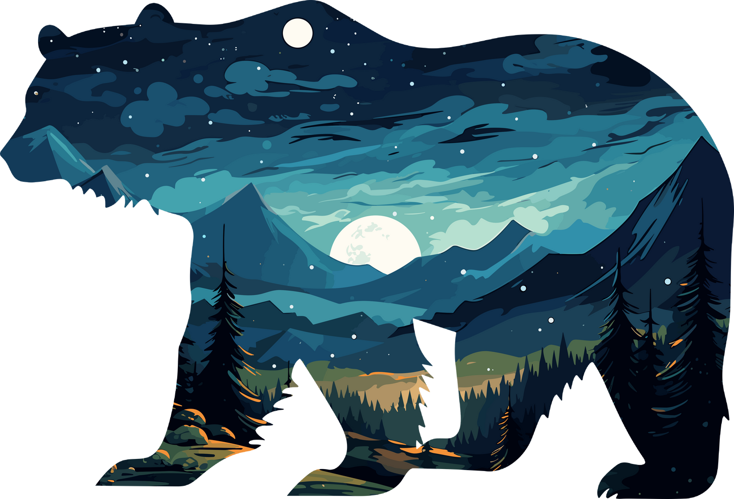 Bear Landscape 1.5 - Unisex Long Sleeve Tee