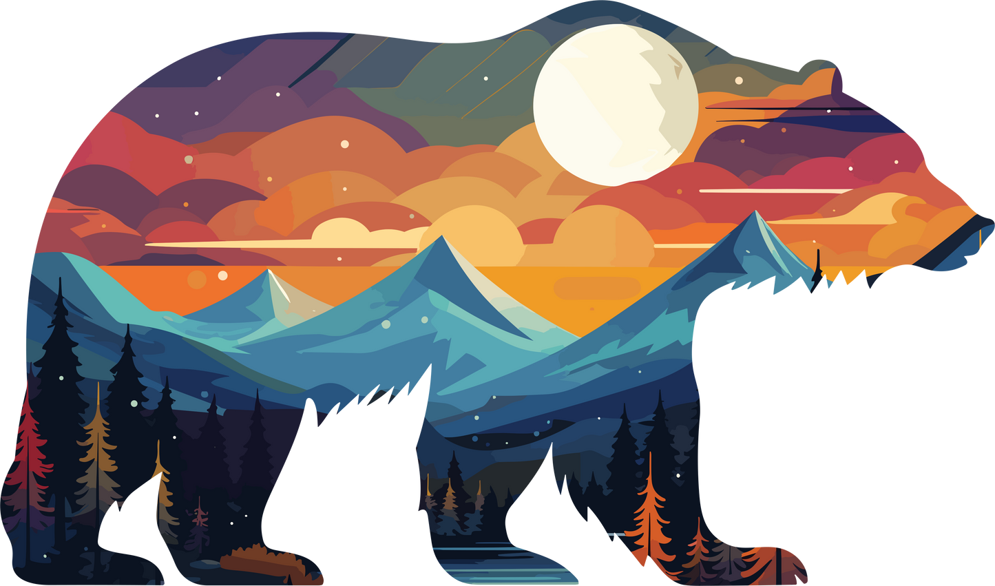 Bear Landscape 4.8 Unisex Long Sleeve Tee