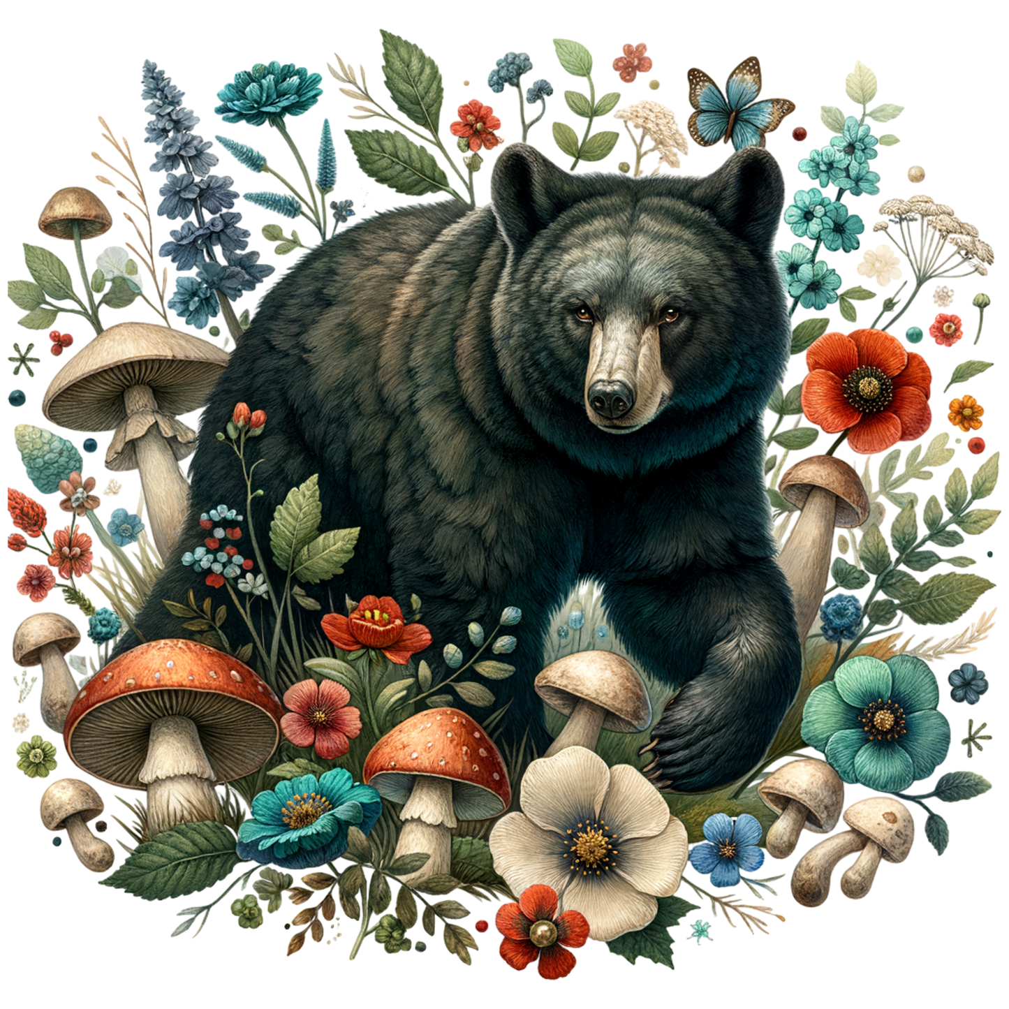 Softstyle t-shirt "Poppies & Vintage Bear"