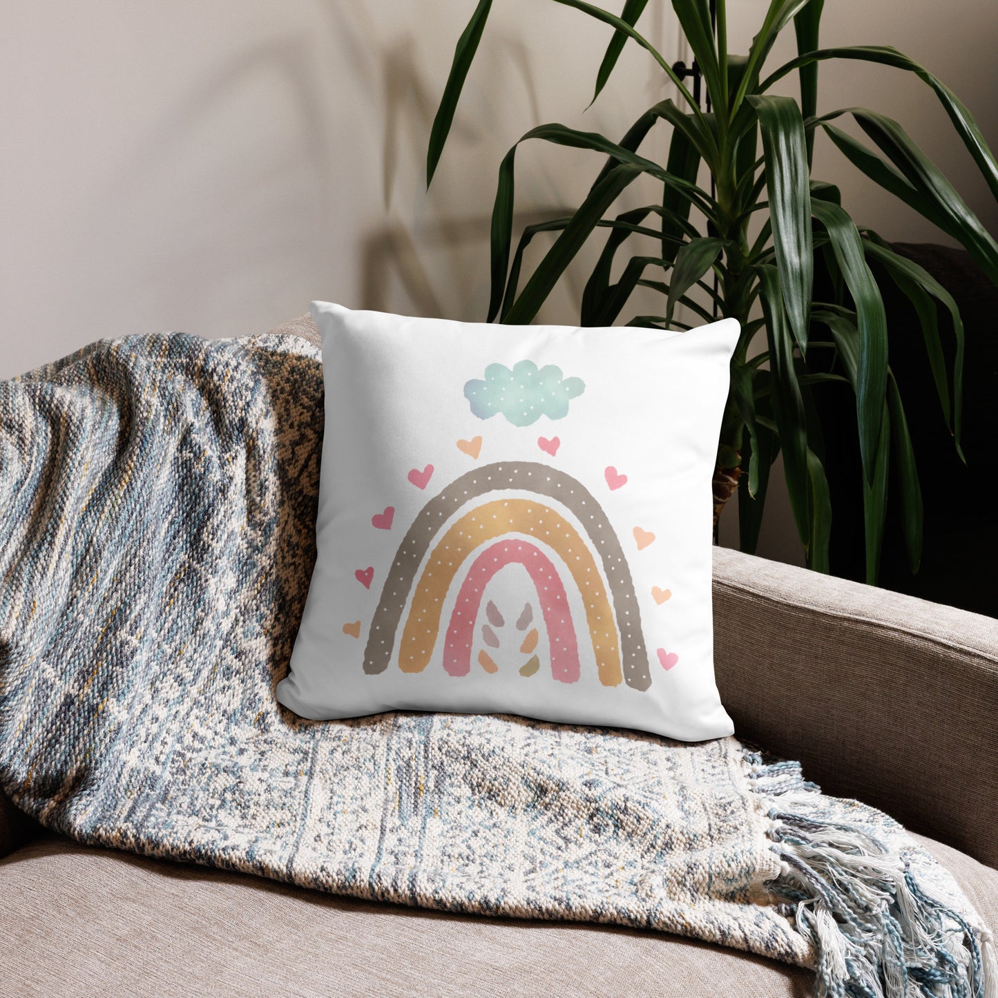 Basic Pillow "Rainbows & Hearts" Cloud
