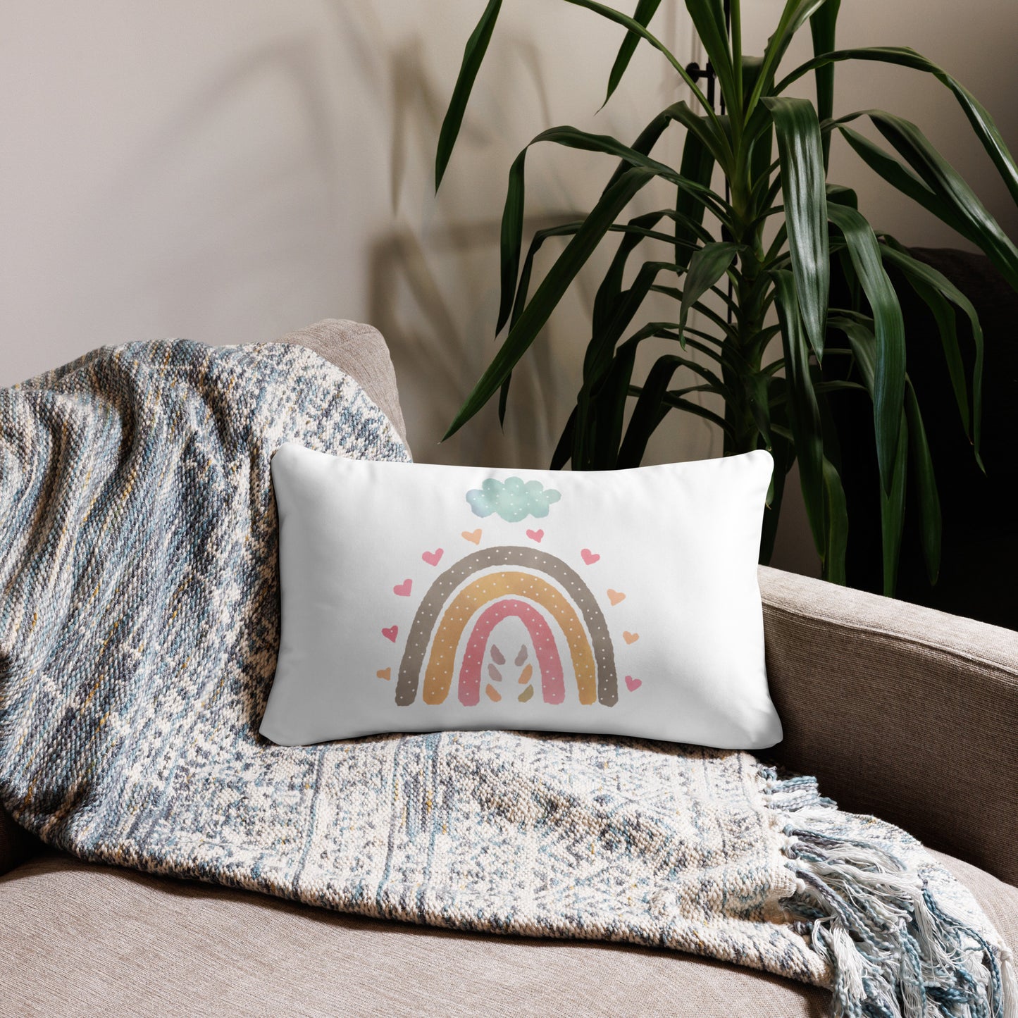 Basic Pillow "Rainbows & Hearts" Cloud