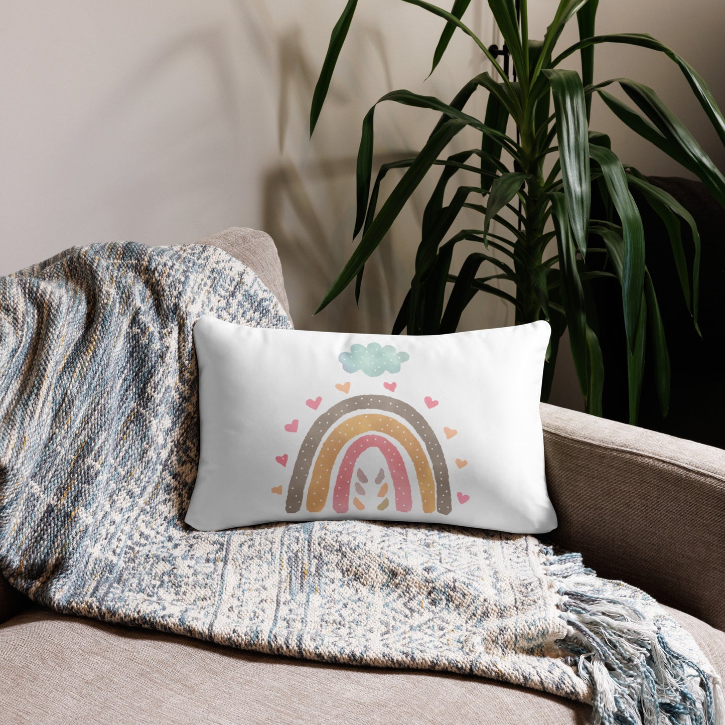 Basic Pillow "Rainbows & Hearts" Cloud