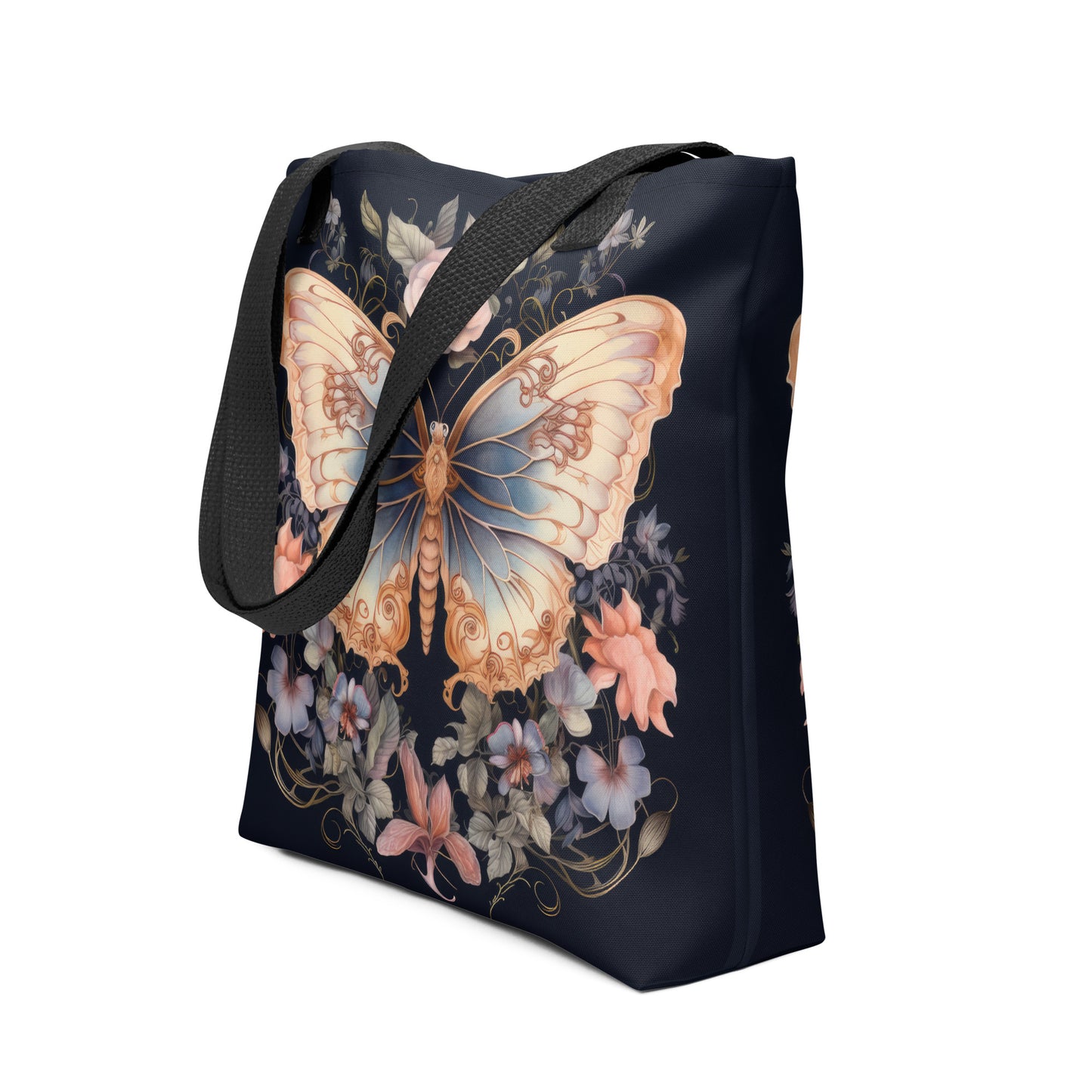 Tote bag Butterfly Blue & Black