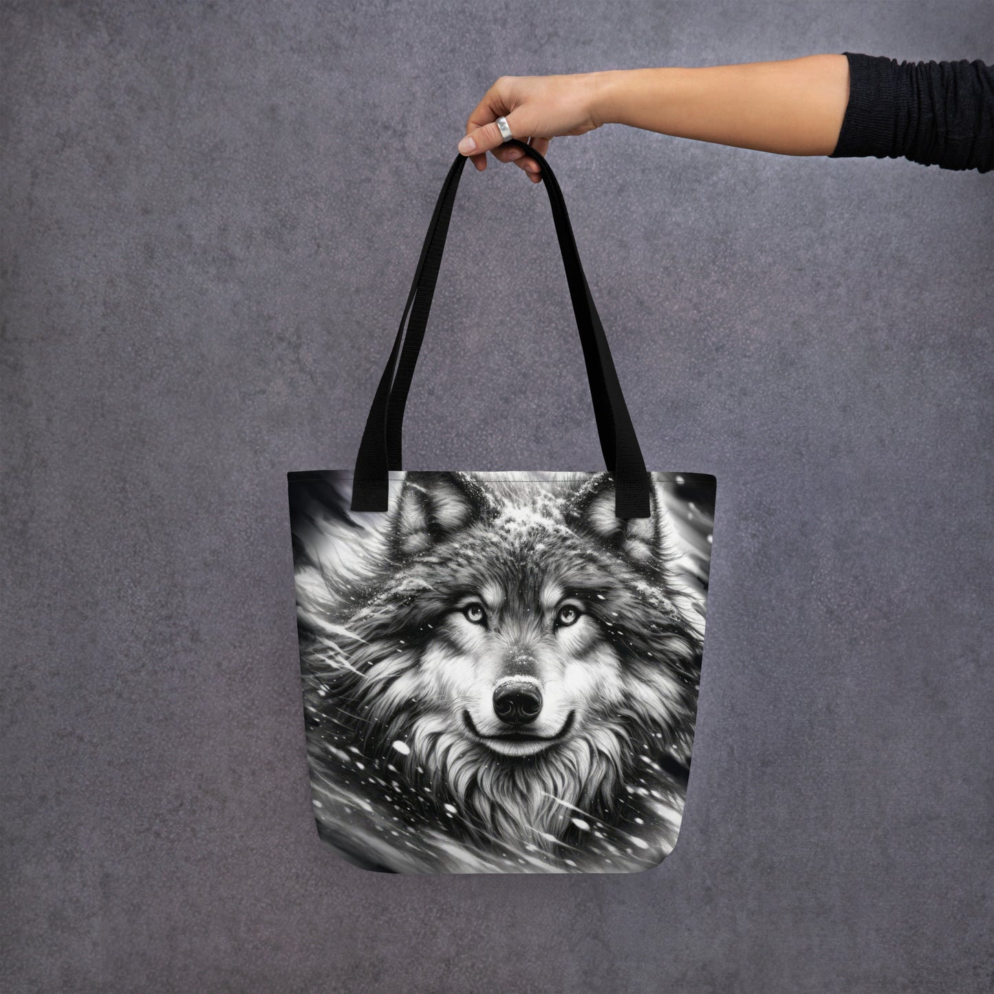 Tote bag Snow Wolf 04Blk