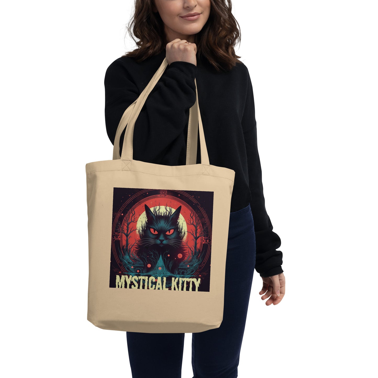 Mystical Kitty - Eco Tote Bag -Halloween