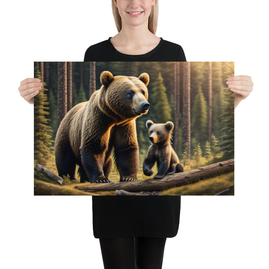 Wildeness Bear and Cub Poster