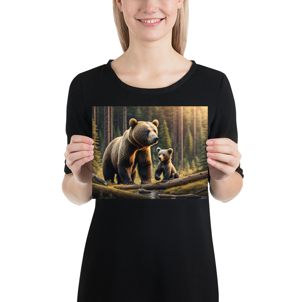 Wildeness Bear and Cub Poster