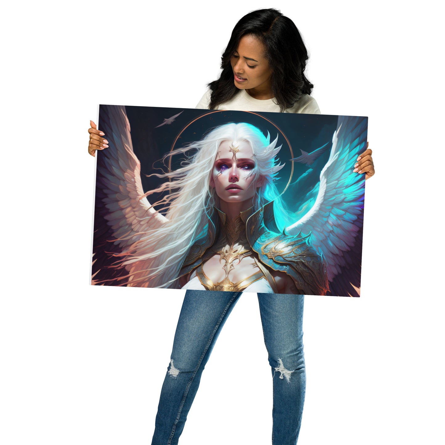 Angel Silence & Storm Metal prints