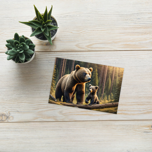 Wilderness Bear & Cub - Greeting card