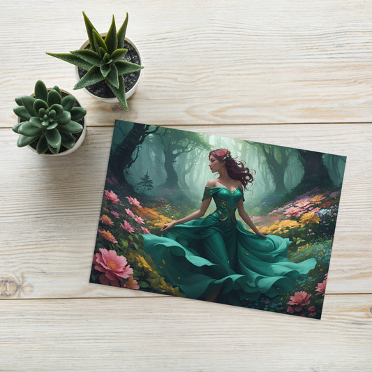 Greeting Card "The Lady in Green"