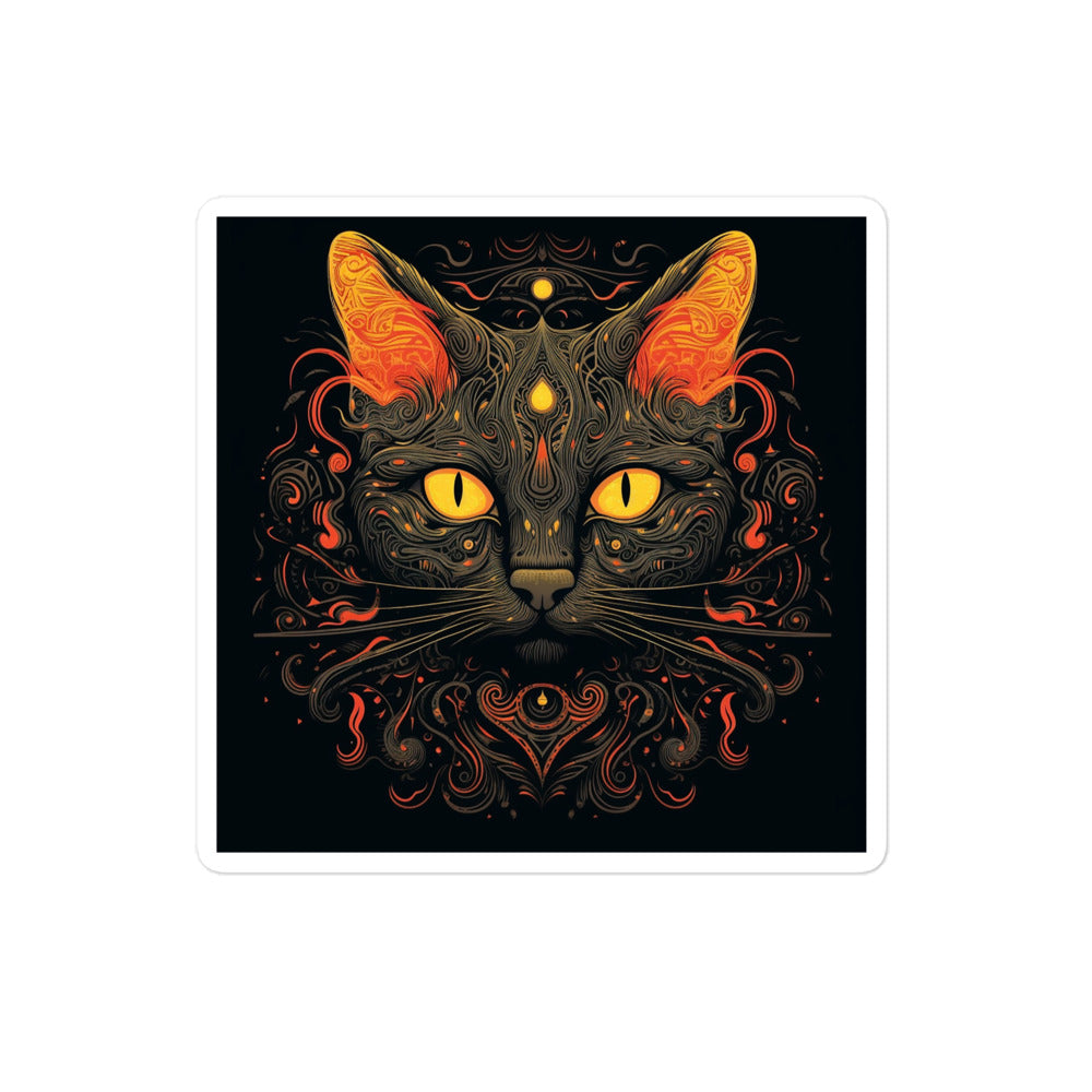 Black & Orange Cat Luna Bubble-free stickers