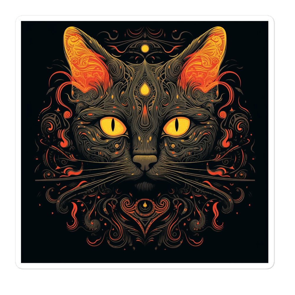 Black & Orange Cat Luna Bubble-free stickers