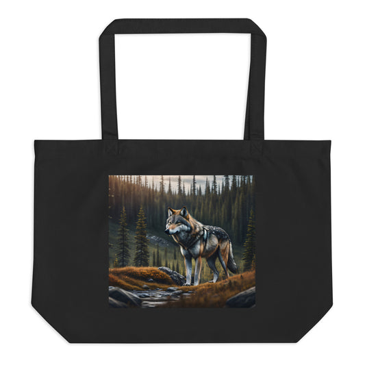 Wilderness Wolf - Large organic tote bag