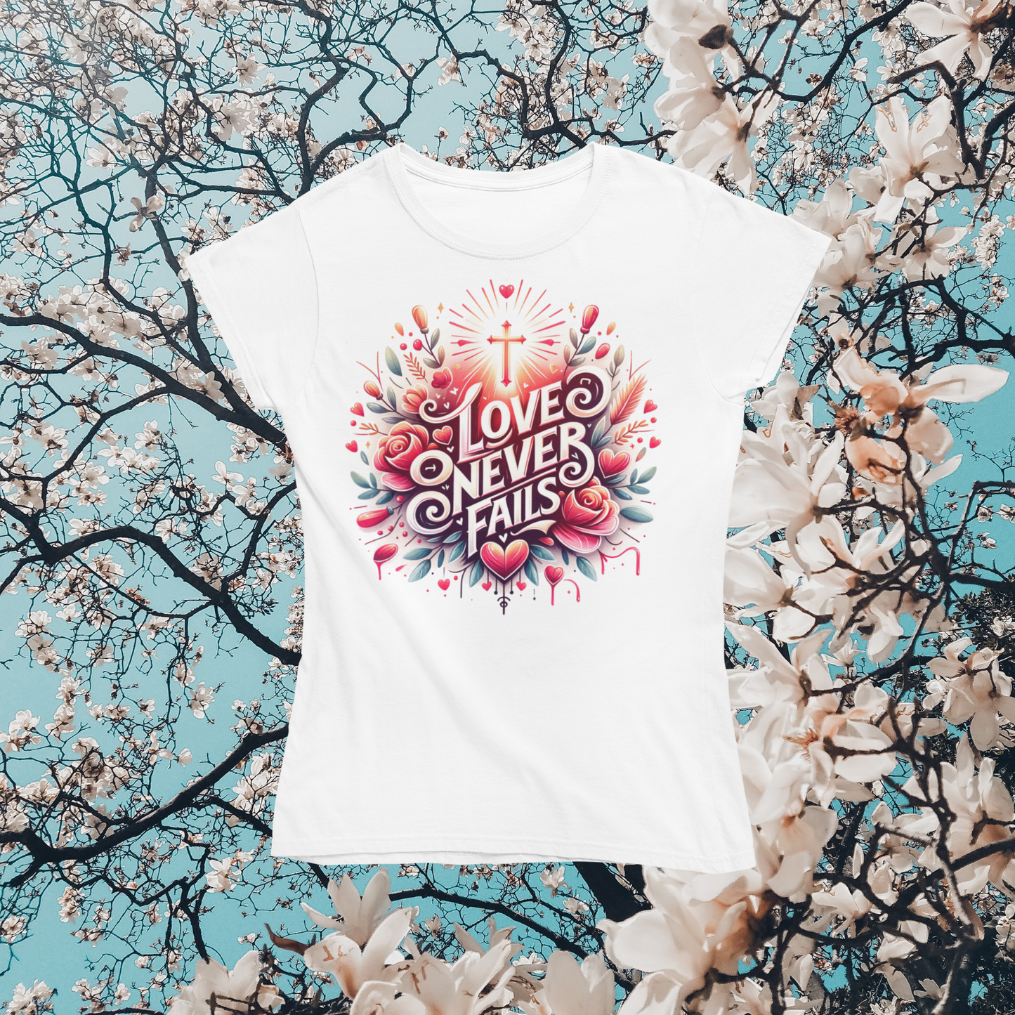Softstyle Unisex T-Shirt "Love Never Fails" Gildan