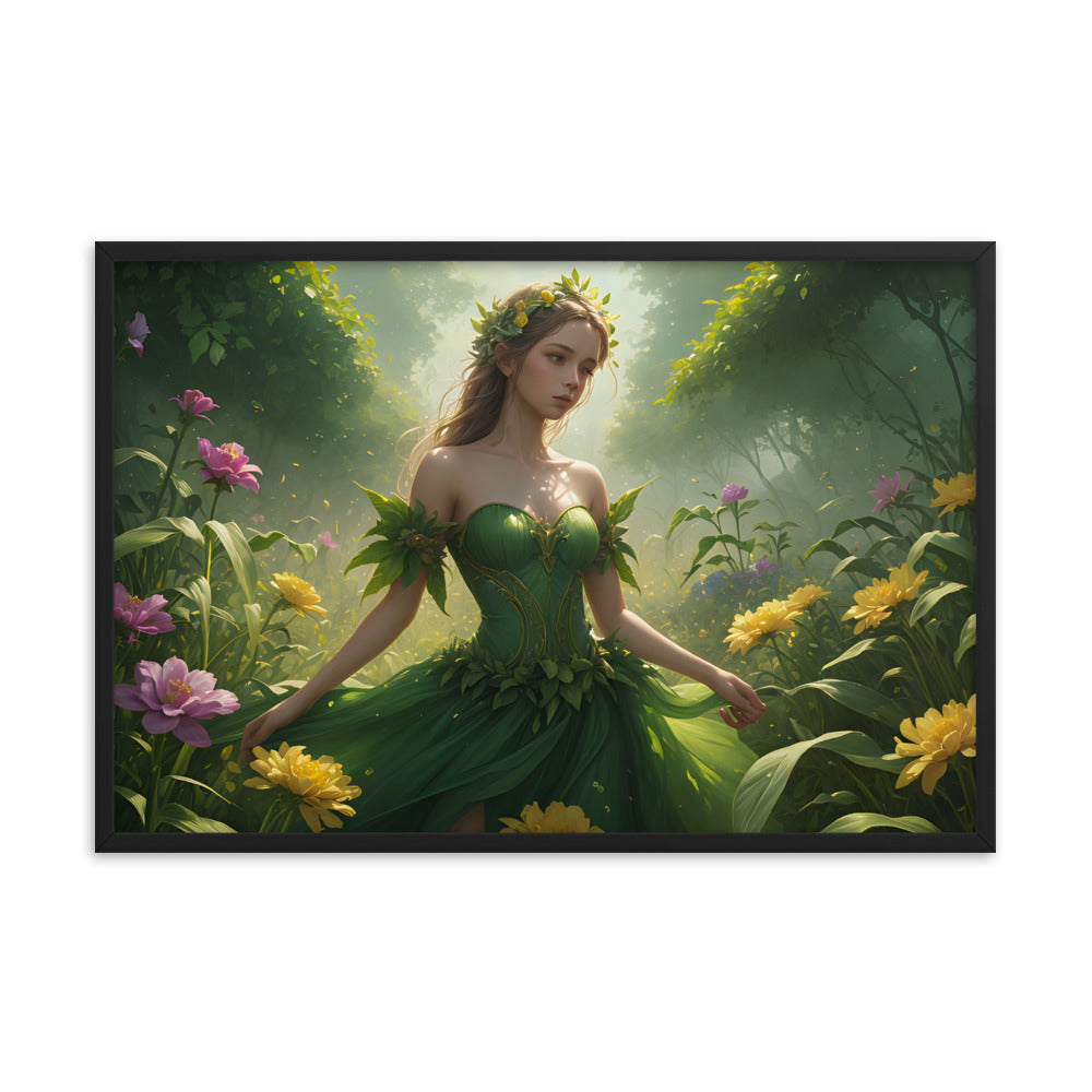Framed Photo Paper Poster "Dancing through the Flowers"