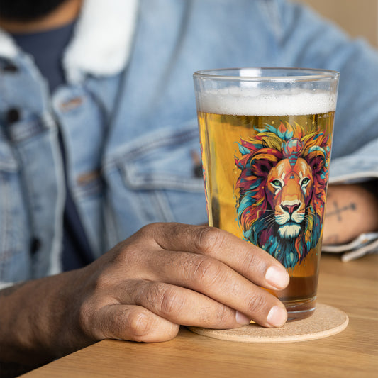 Sir Dazzling the Lion - Shaker pint glass