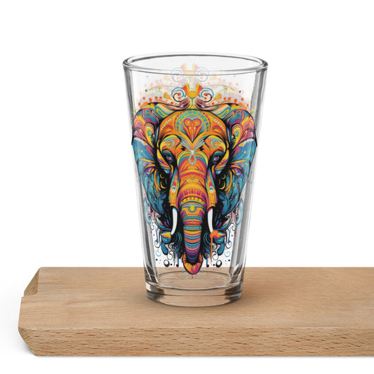 Shaker pint glass "Boho Elephant 02"