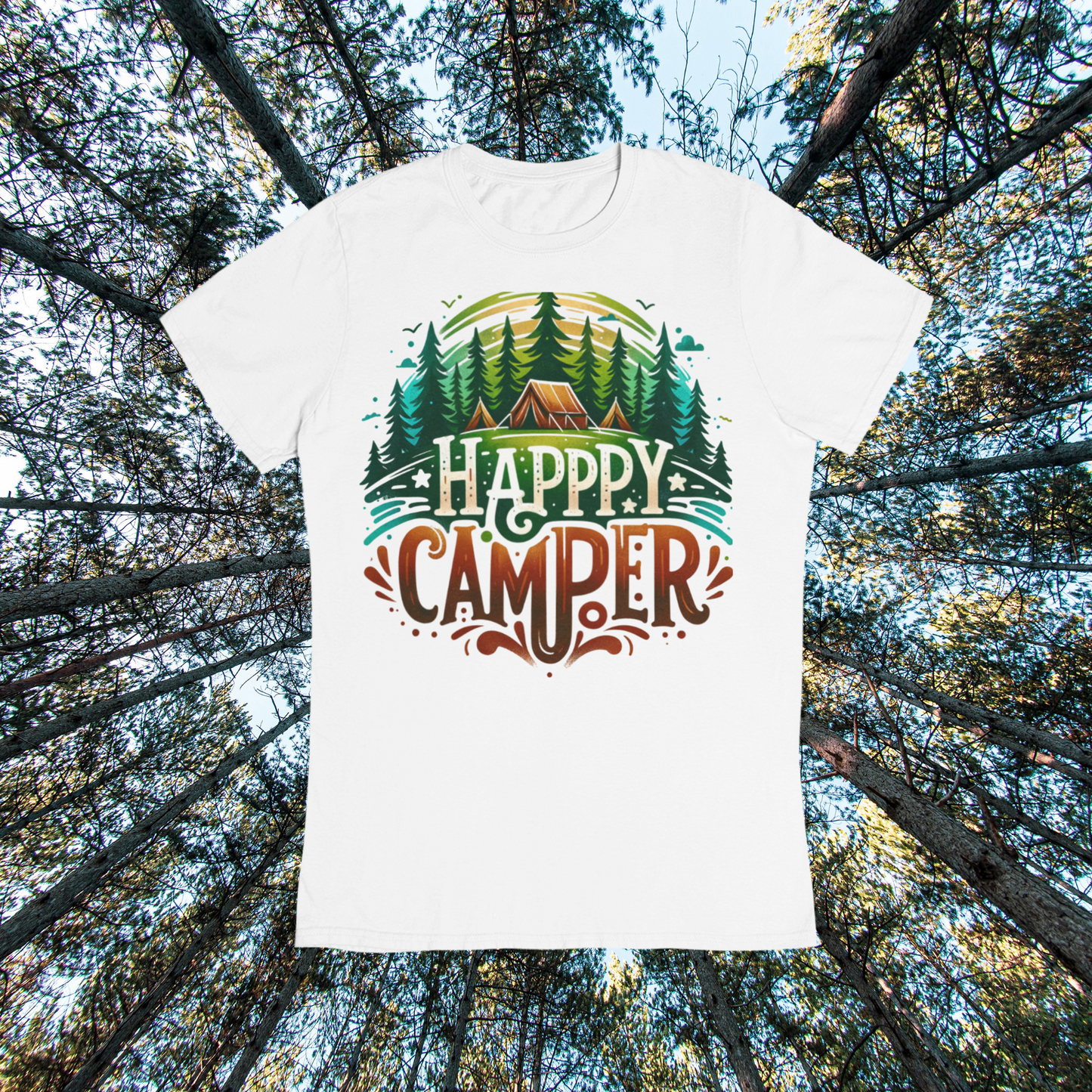 Gildan's basic softstyle t-shirt "HAPPY CAMPER" 64000