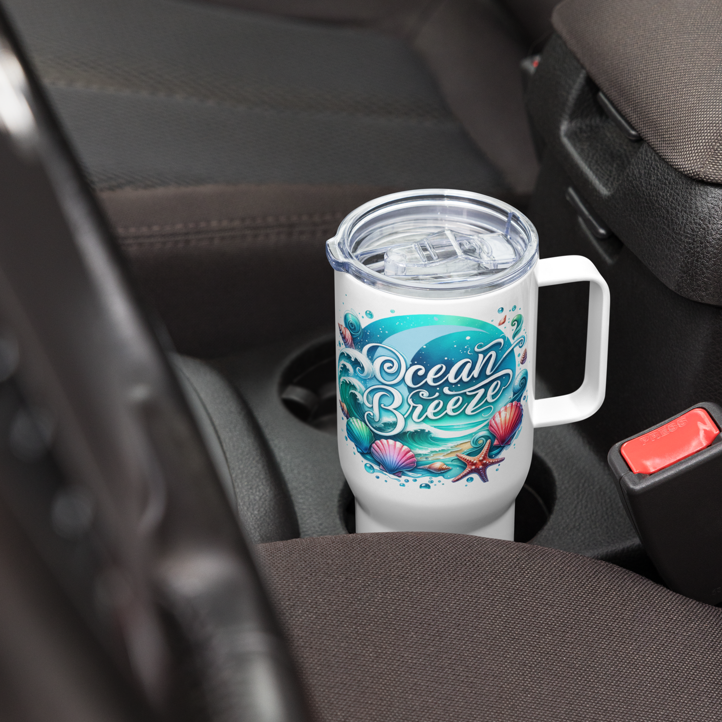 Travel mug with a handle "OCEAN BREEZE"
