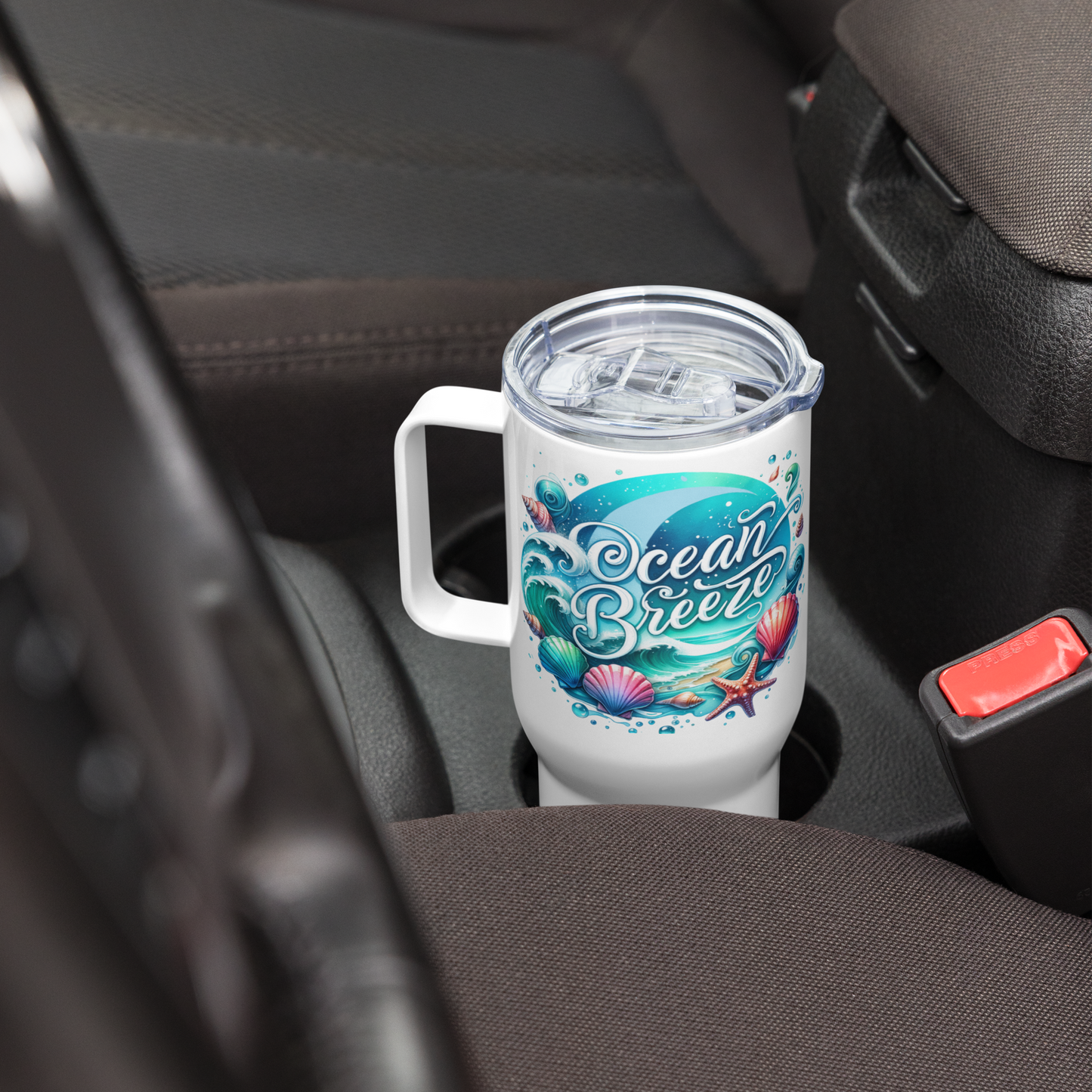 Travel mug with a handle "OCEAN BREEZE"