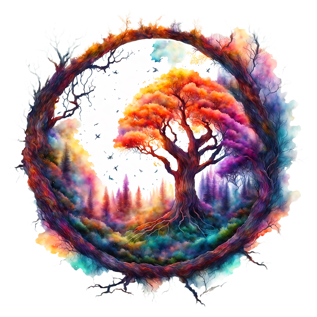 Tree Circle Unisex Short Sleeve V-Neck T-Shirt