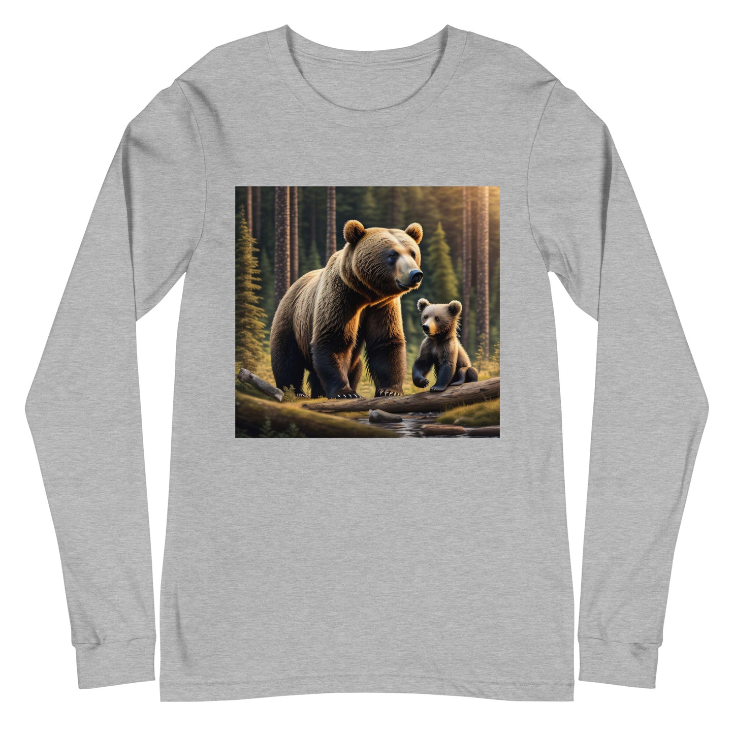 Wilderness Bear & Cub - Unisex Long Sleeve Tee
