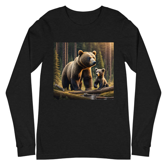 Wilderness Bear & Cub - Unisex Long Sleeve Tee
