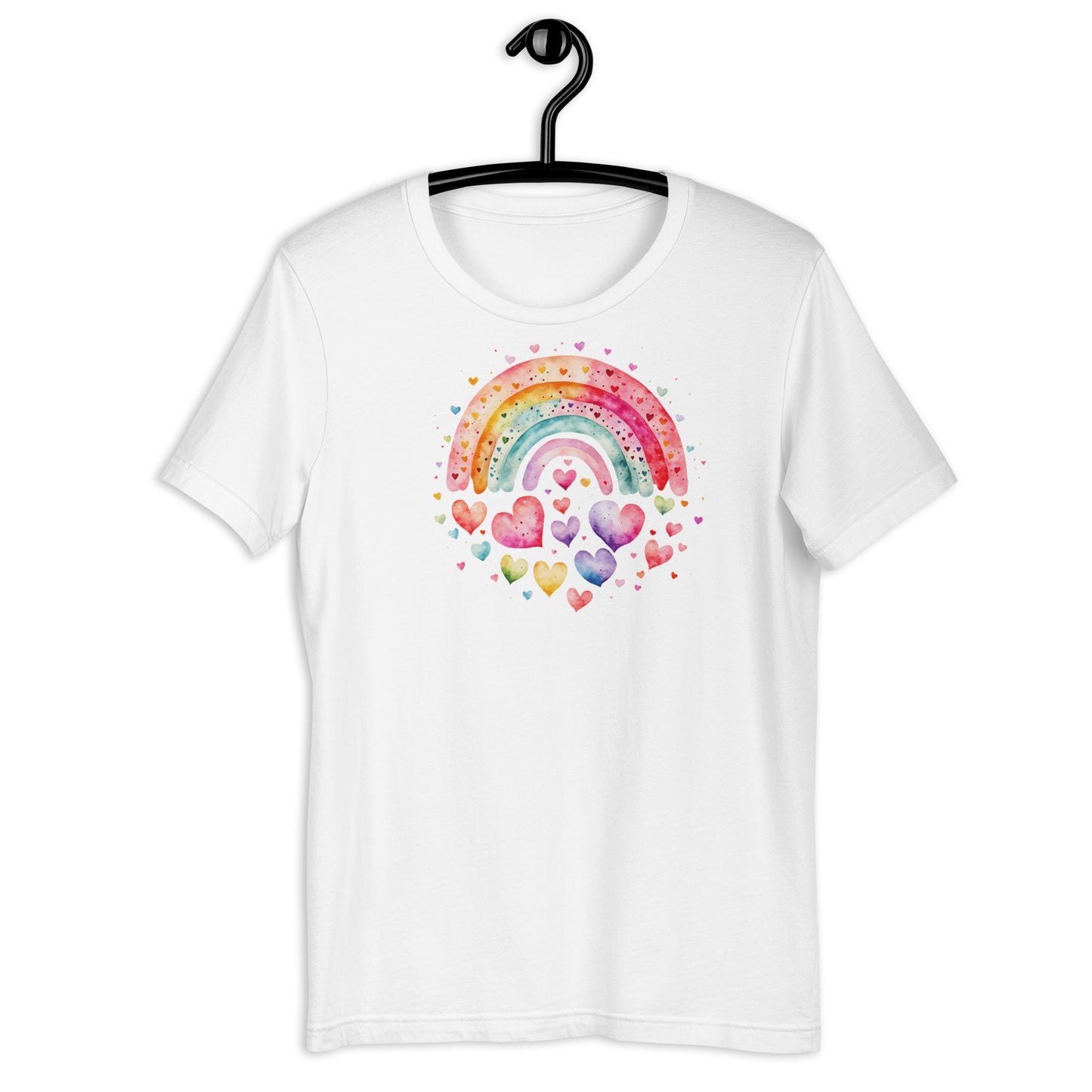 Unisex t-shirt "Rainbows & Hearts" Falling Hearts