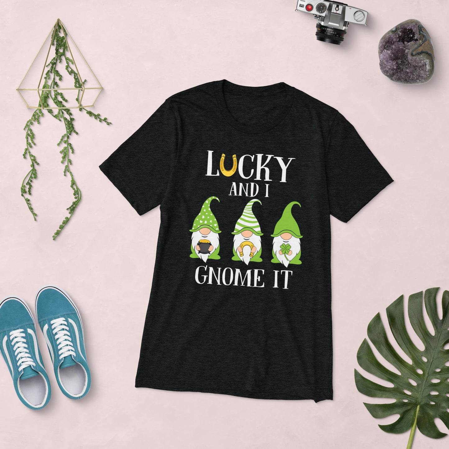 St. Patrick's, Lucky and I Gnome It, Unisex Short Sleeve, T-shirt