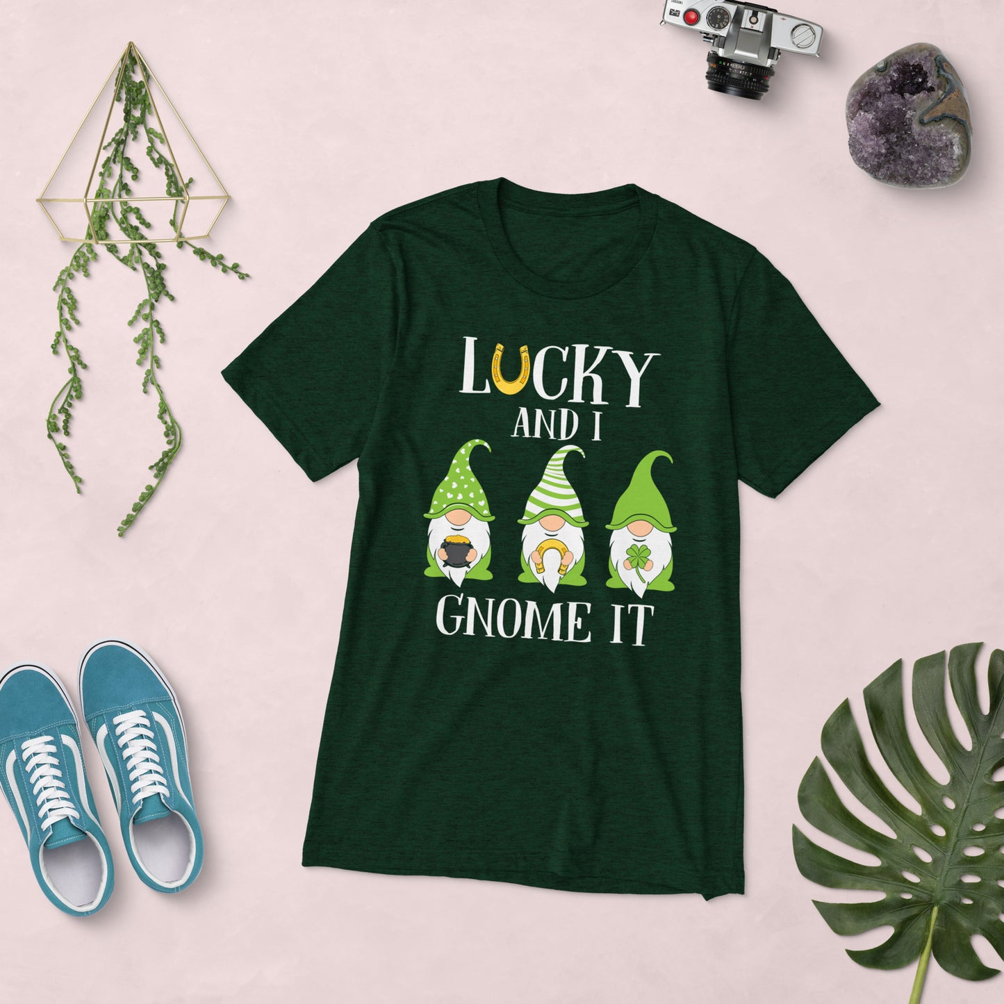 St. Patrick's, Lucky and I Gnome It, Unisex Short Sleeve, T-shirt