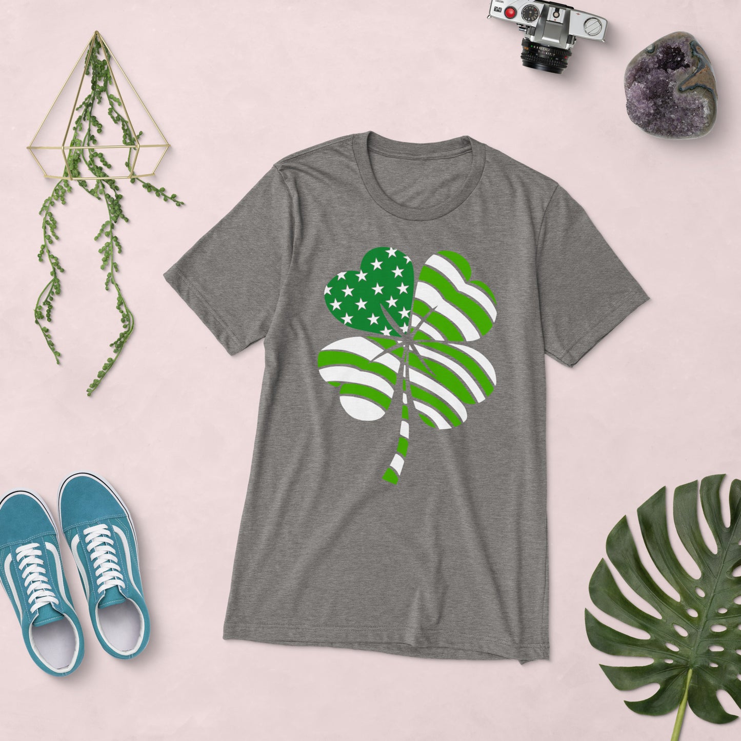 St. Patrick's, Patriotic, 4-Leaf Clover, Unisex Short Sleeve, T-shirt