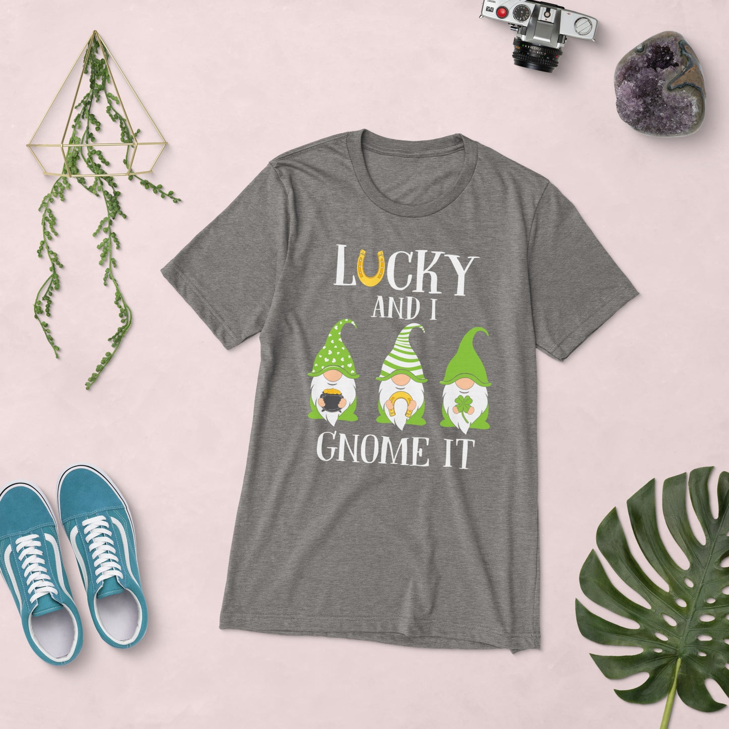 St. Patrick's, Lucky and I Gnome It, Unisex Short Sleeve, T-shirt