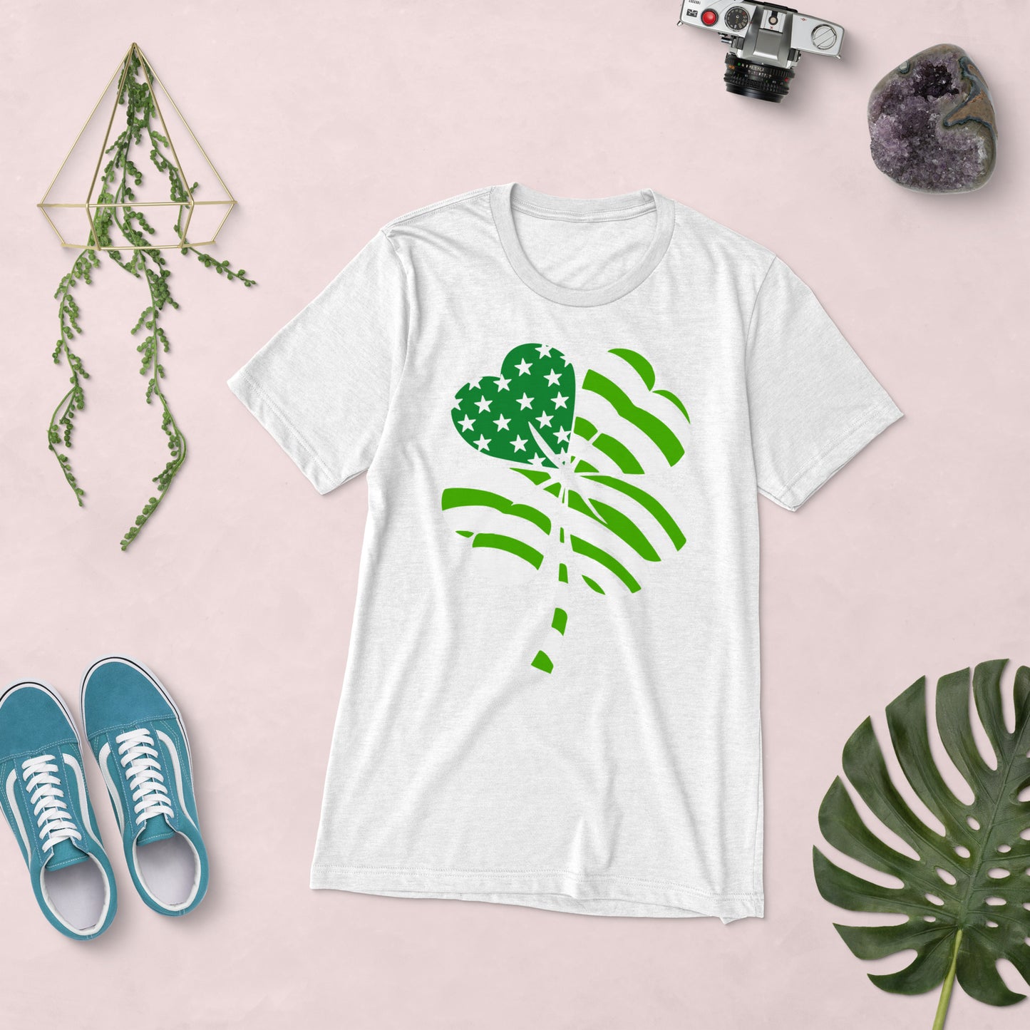 St. Patrick's, Patriotic, 4-Leaf Clover, Unisex Short Sleeve, T-shirt