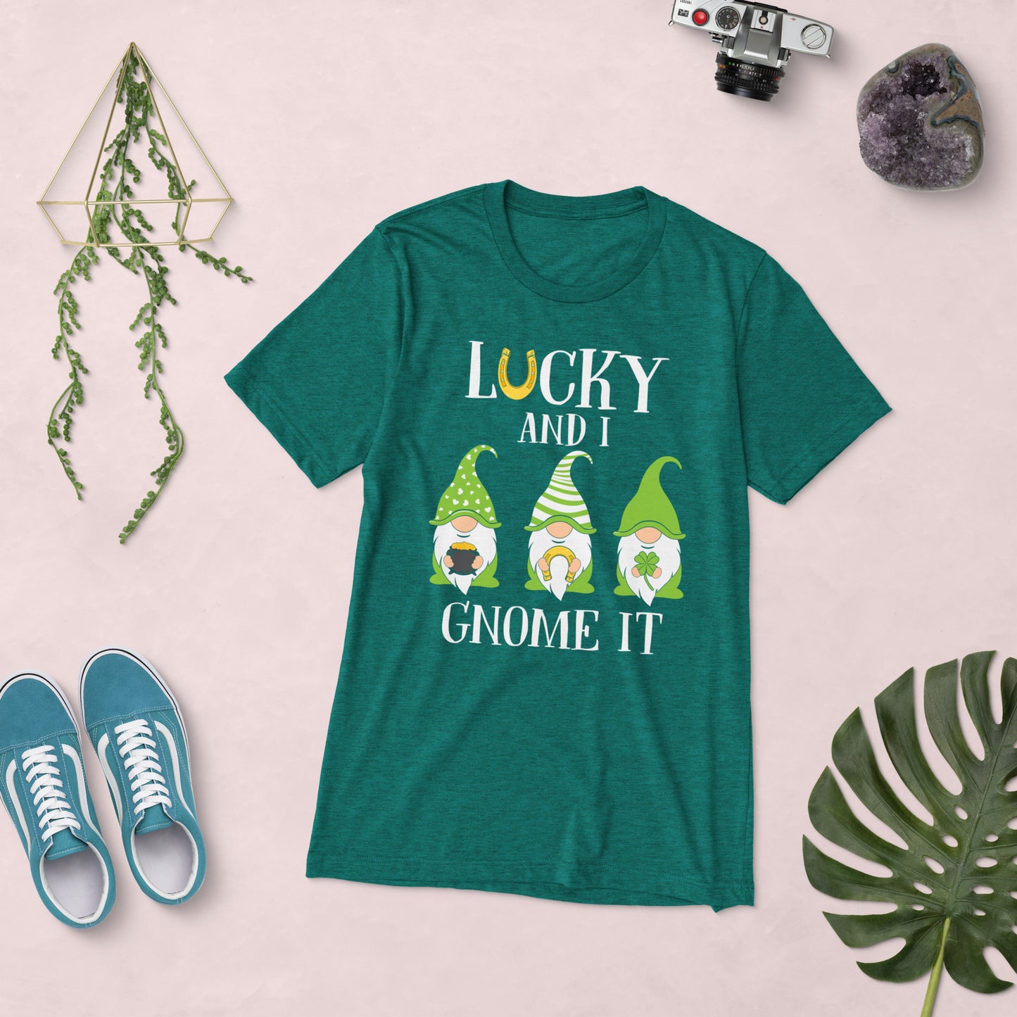 St. Patrick's, Lucky and I Gnome It, Unisex Short Sleeve, T-shirt