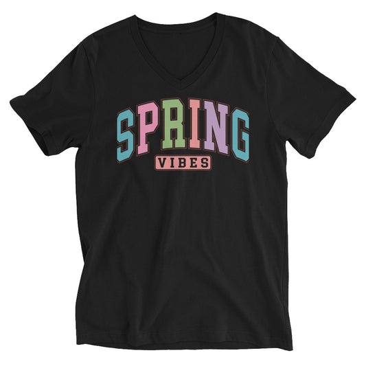 Unisex Short Sleeve V-Neck T-Shirt "Spring Vibes"