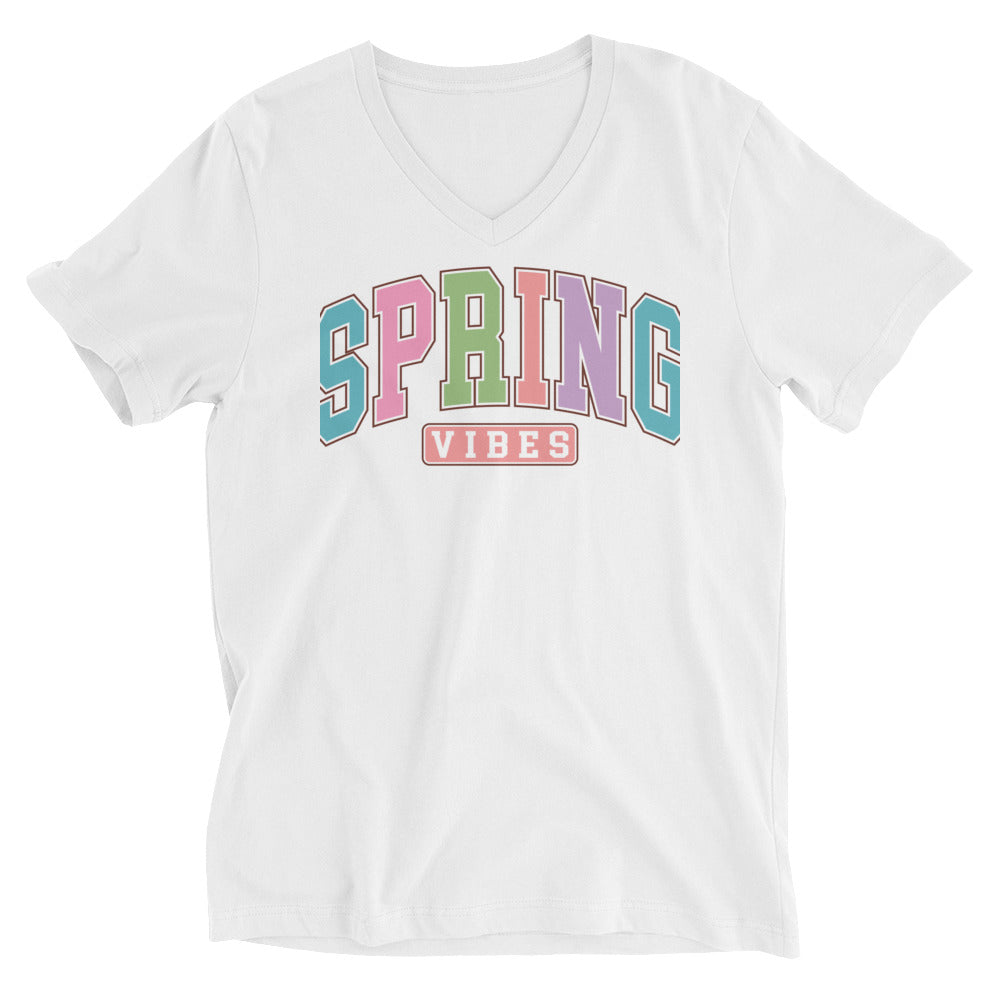 Unisex Short Sleeve V-Neck T-Shirt "Spring Vibes"