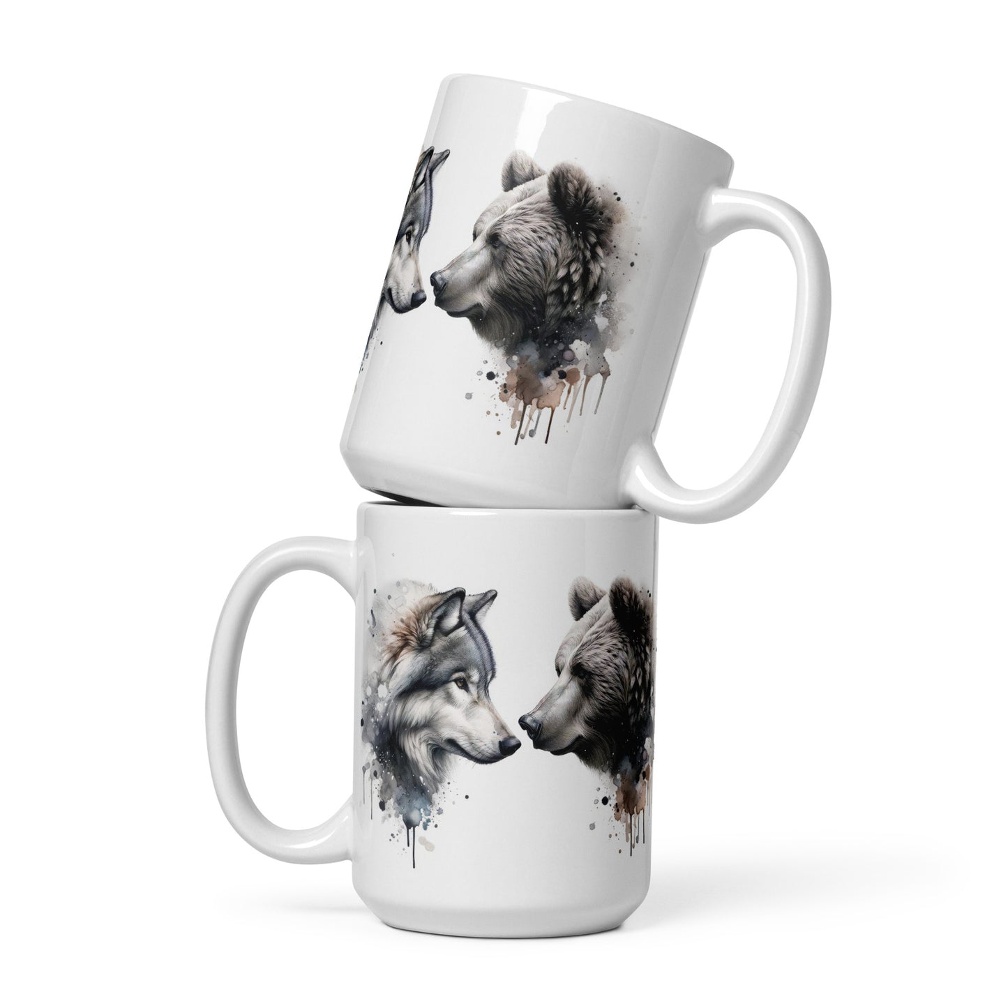 White glossy mug Power & Strength 03