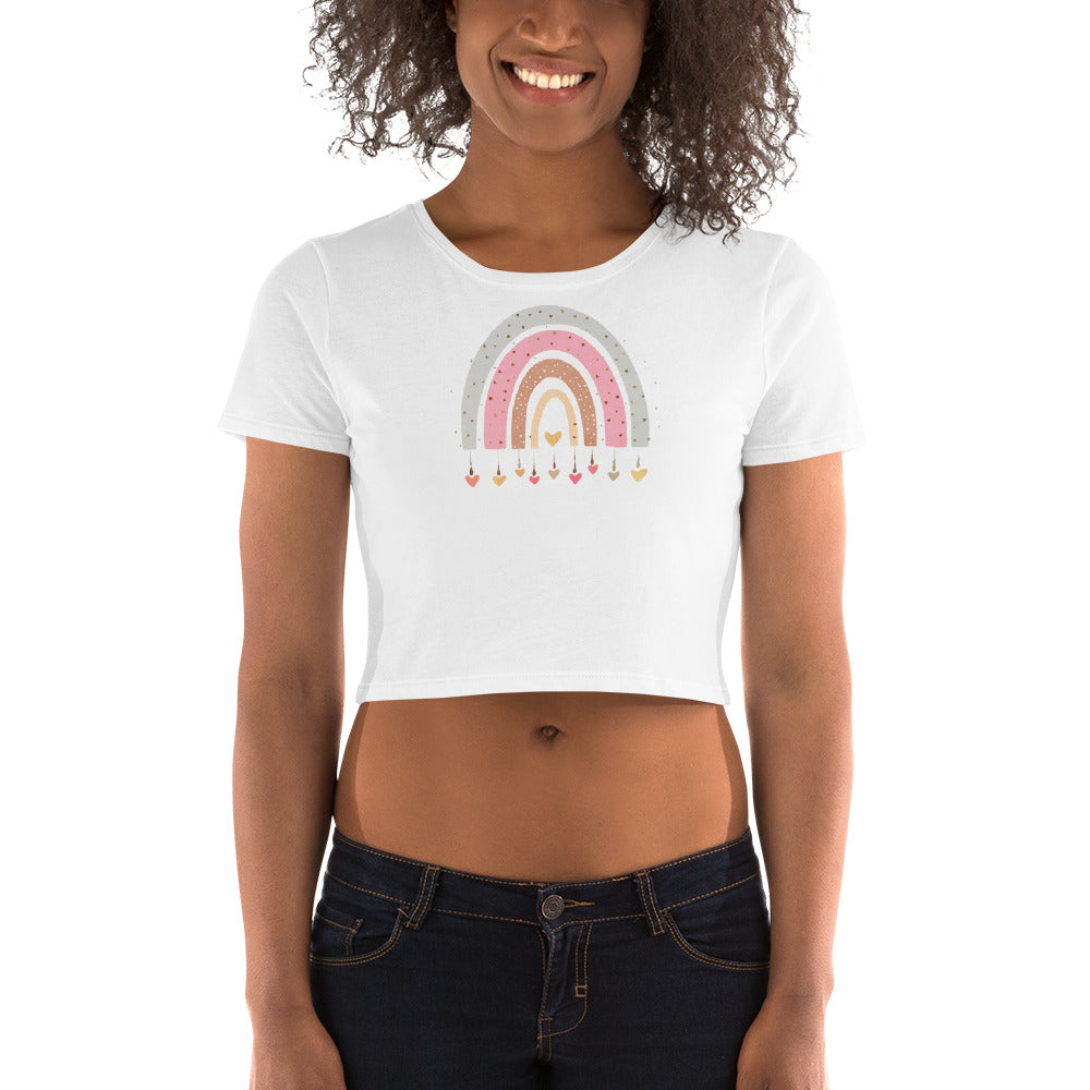Women’s Crop Tee "Rainbows & Hearts" Jumping Hearts