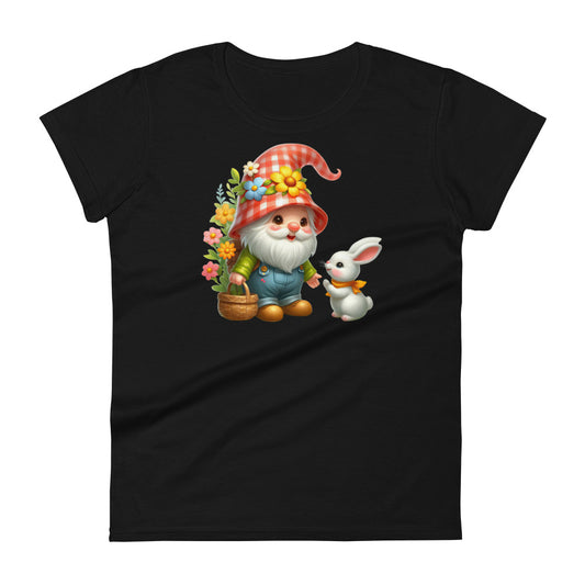 Women's Short Sleeve T-Shirt  "Garden Gnomes" Daisy & Bunny