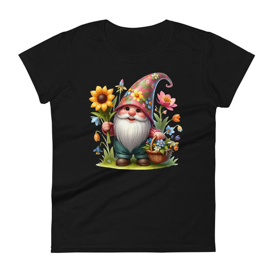 Women's Short Sleeve T-Shirt "Garden Gnomes" Sunflower