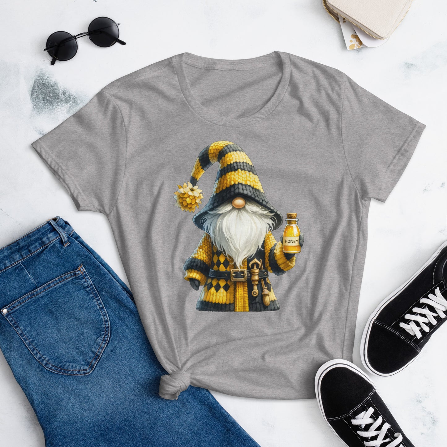 Women's Short Sleeve T-Shirt Bee & Honey Gnomes #02