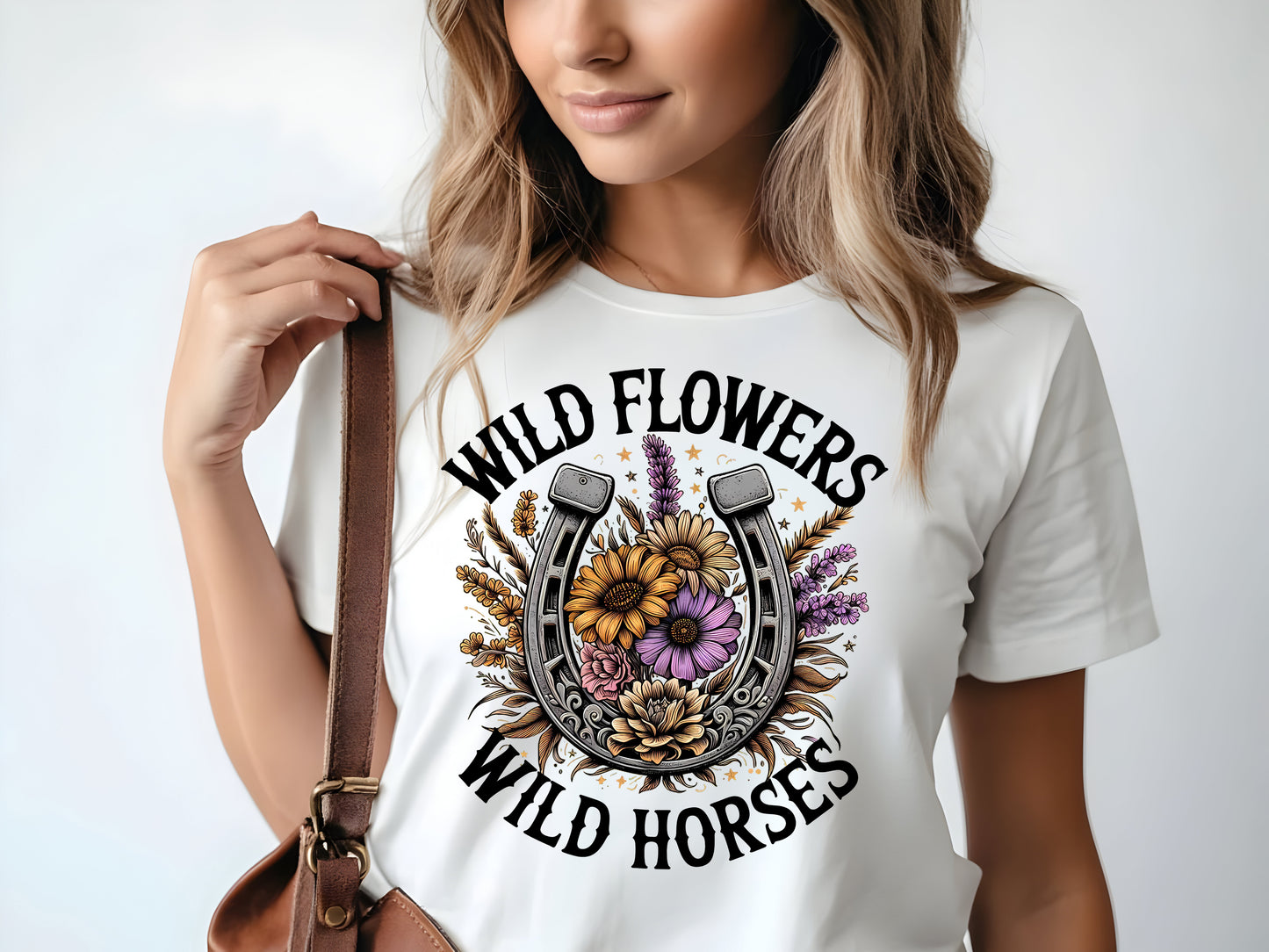 Unisex t-shirt "Wild Flowers & Horses"