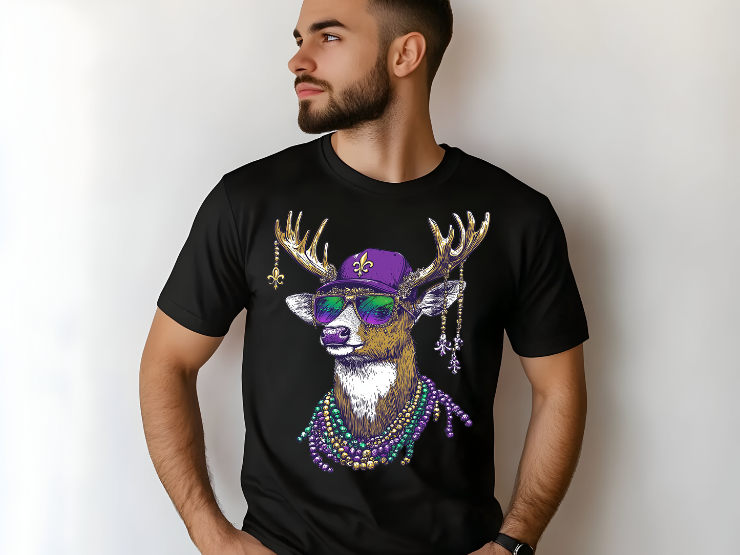 Unisex classic tee "Mardi Gras Deer Celebrating"