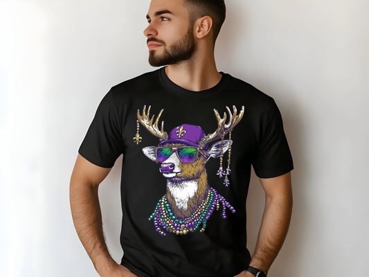 Unisex classic tee "Mardi Gras Deer Celebrating"