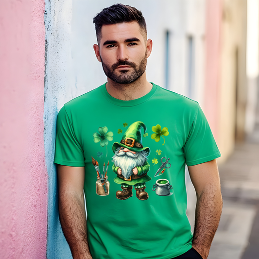 Unisex classic tee "St Patrick's Creative Gnome" Painter, Artist