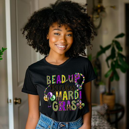 Unisex classic tee "Bead Up" Mardi Gras