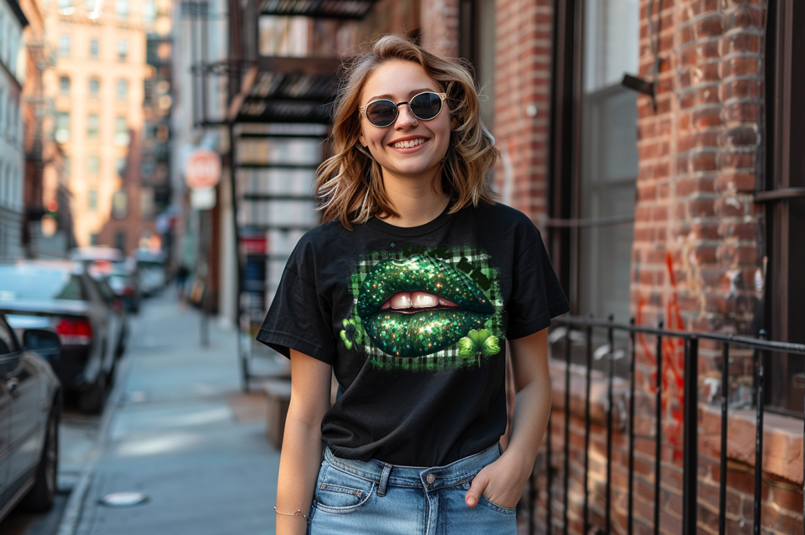 Unisex classic tee "Big Lips KISS ME Im Irish"