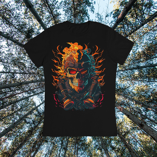 Unisex classic tee "Fire Skull" Retro Art